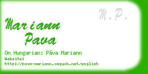 mariann pava business card